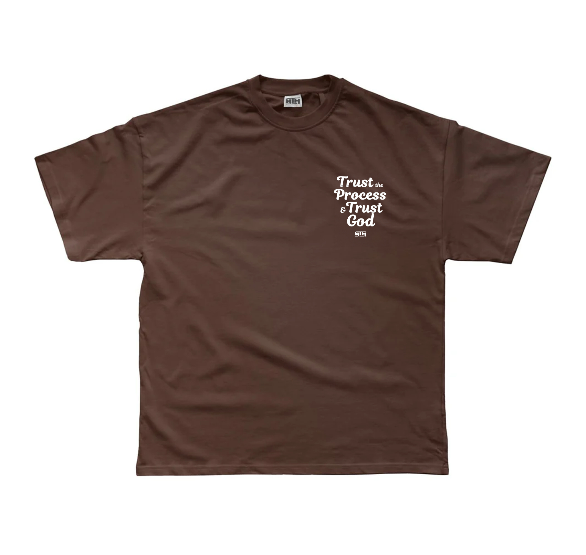 'TRUST PROCESS & TRUST GOD' TEE - ESPRESSO