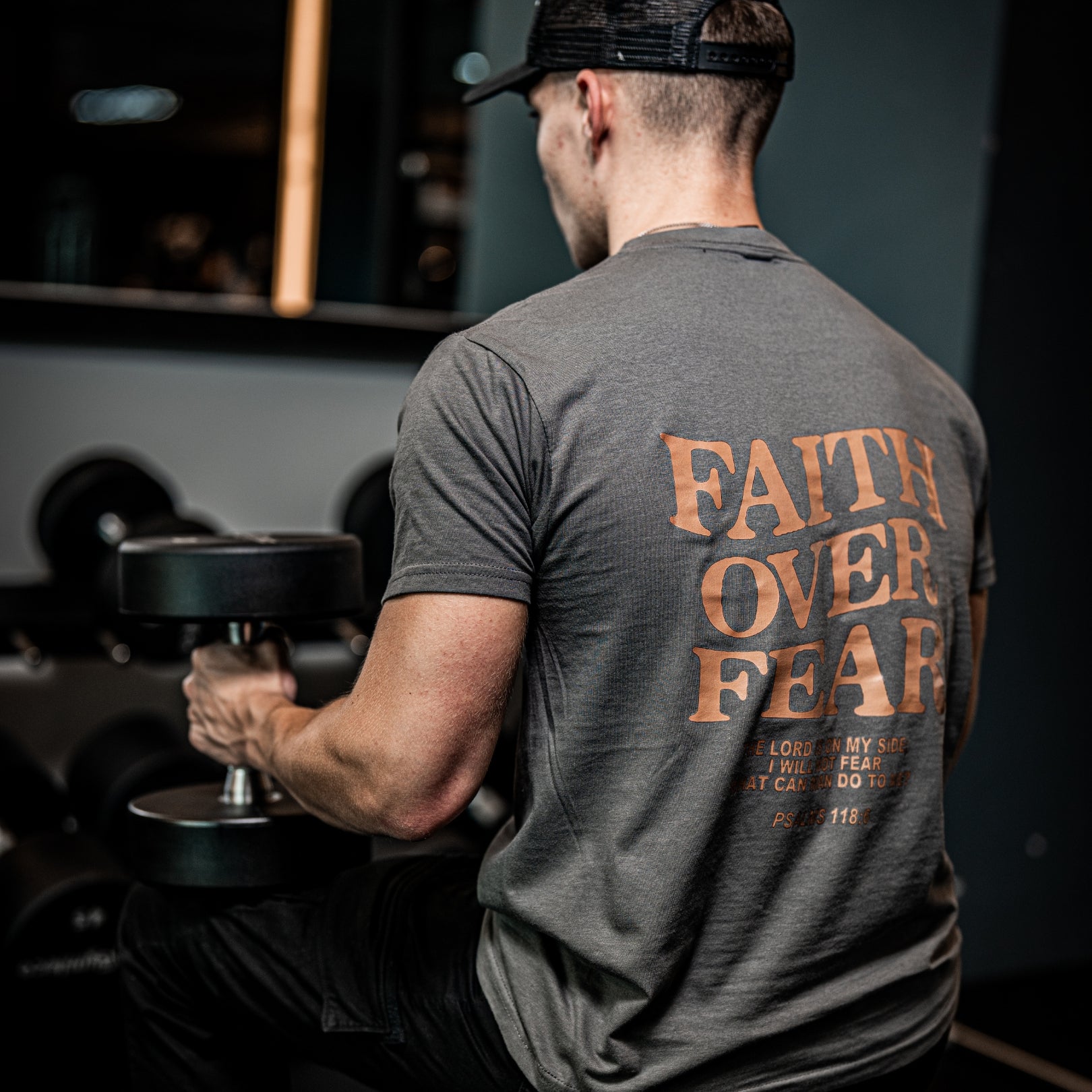 'FAITH OVER FEAR' TEE - GREY