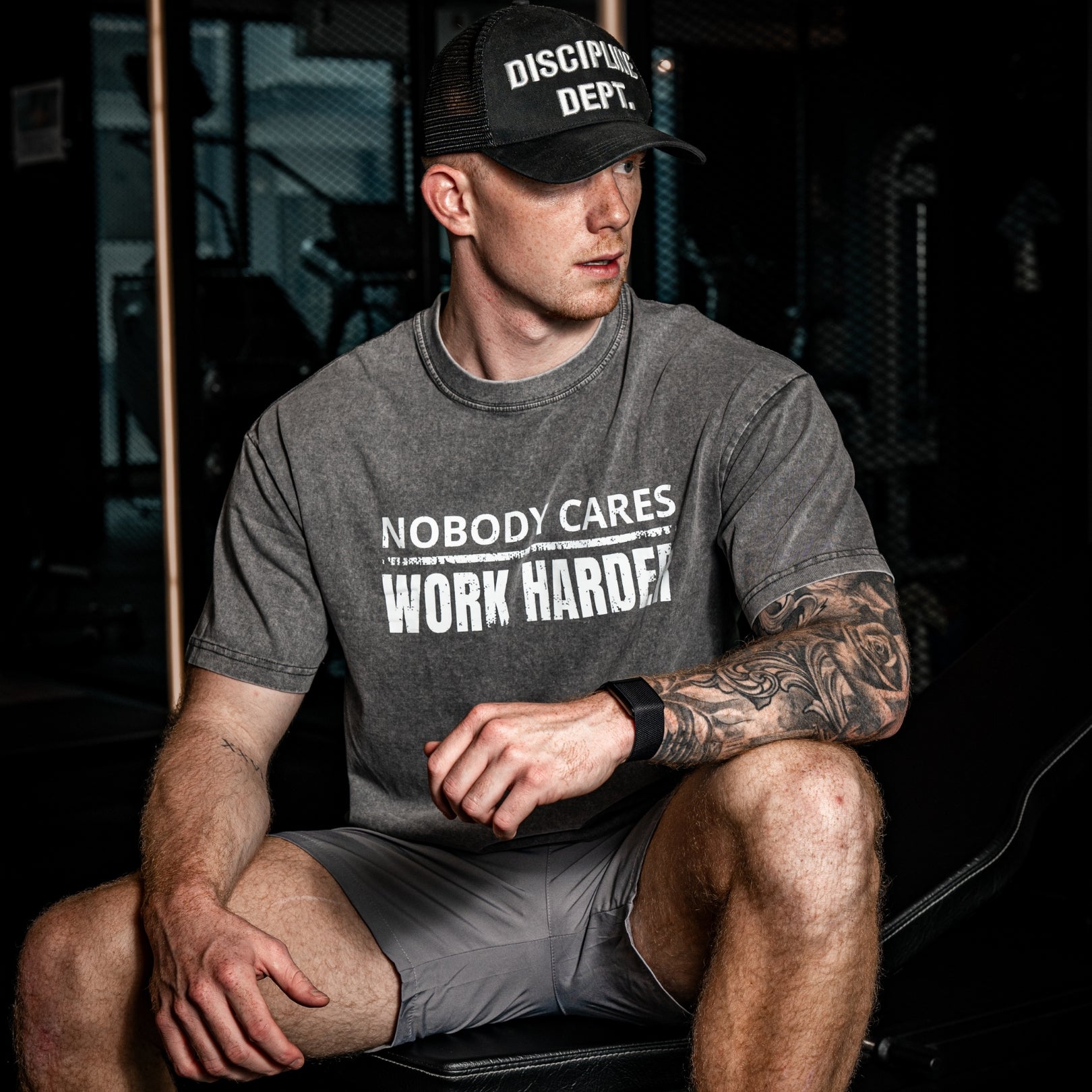 'NOBODY CARES WORK HARDER' TEE - GREY