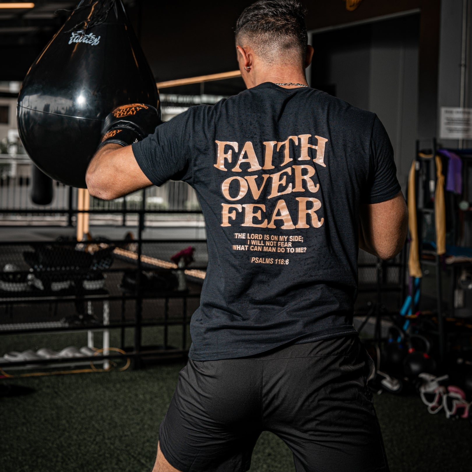 'FAITH OVER FEAR' TEE - BLACK