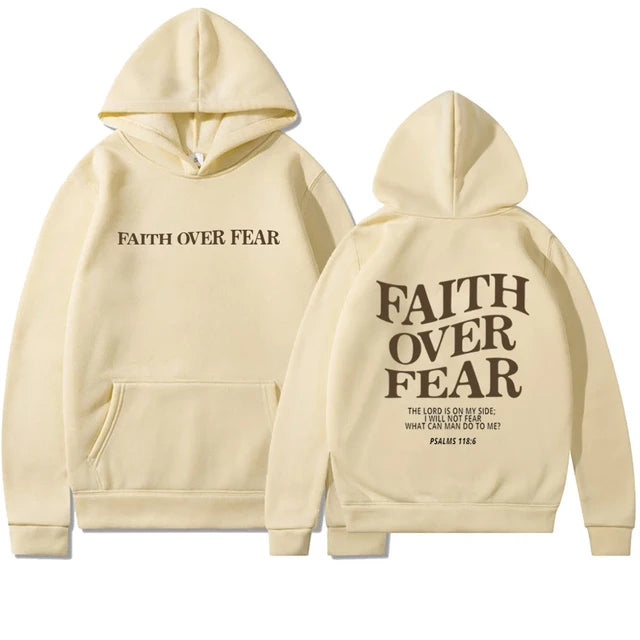 'FAITH OVER FEAR' HOODIE - CREAM